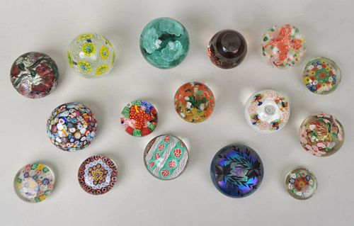GROUP SIXTEEN COLORED GLASS