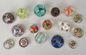 GROUP SIXTEEN COLORED GLASS PA