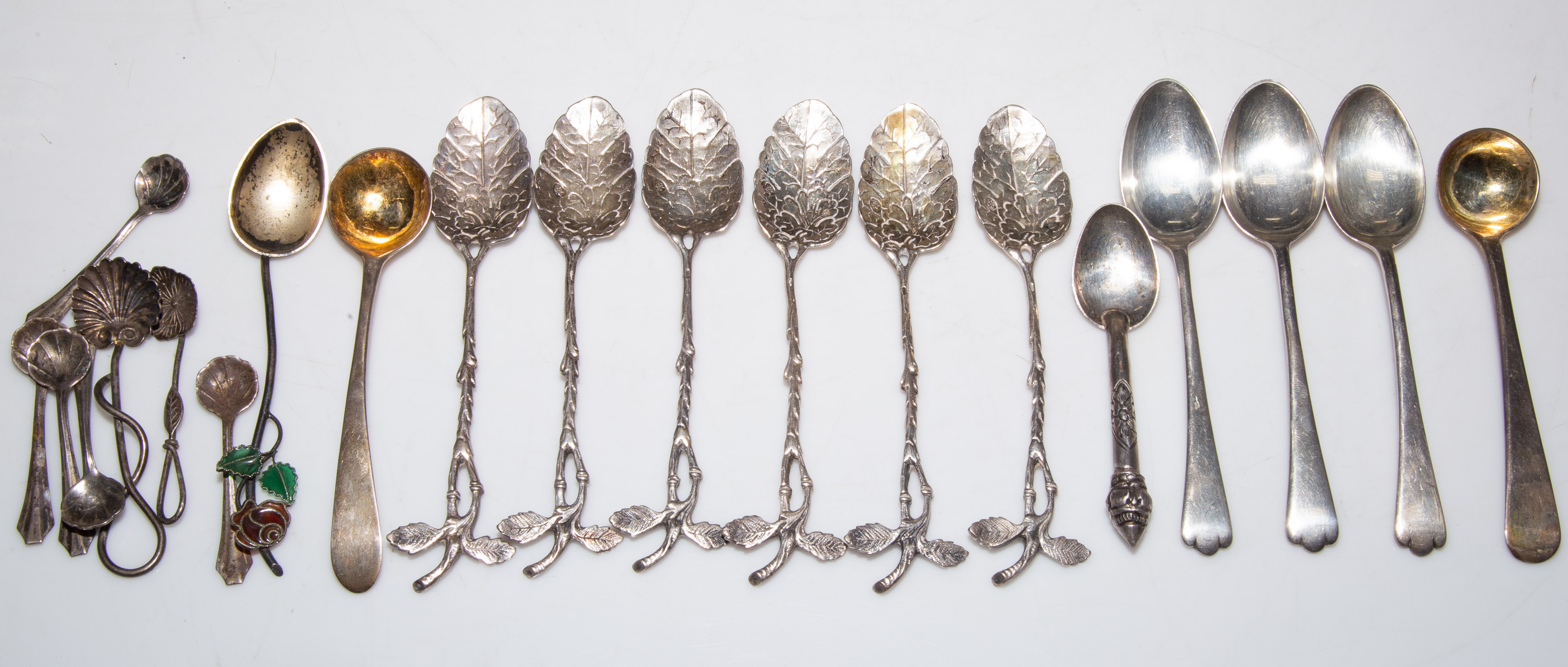 GROUP STERLING DEMITASSE, SALT &