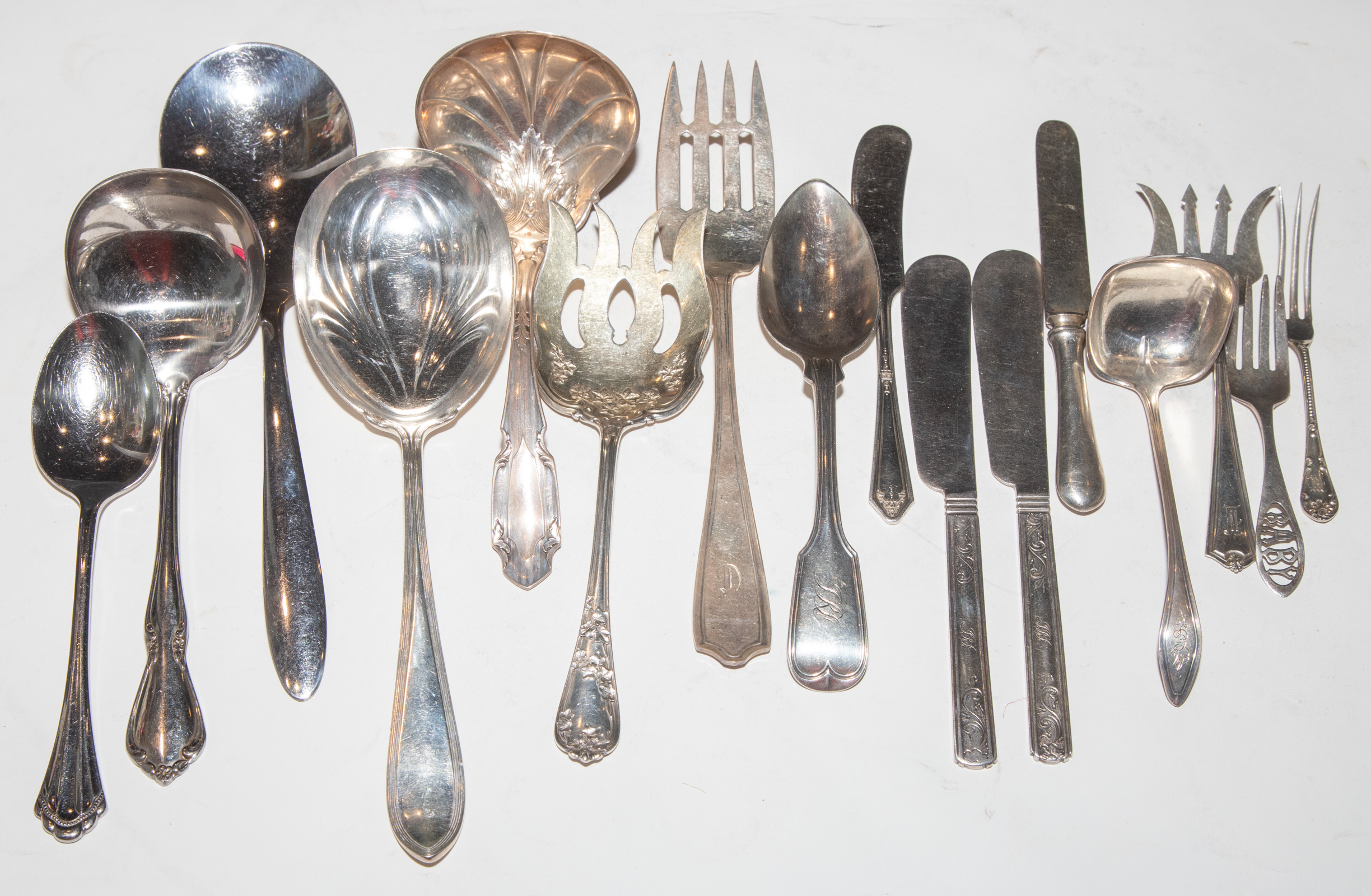 GROUP STERLING FLATWARE & SERVING