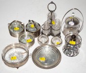 GROUP STERLING-MOUNTED GLASS T