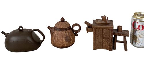GROUP THREE CHINESE YIXING CLAY