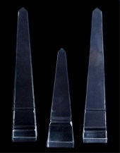 GROUP, THREE CRYSTAL OBELISKSG