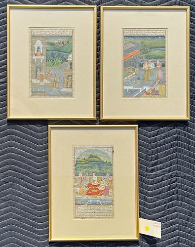 GROUP THREE INDIAN PAINTINGSsome