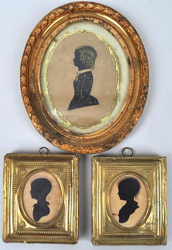 GROUP THREE SILHOUETTE PORTRAITS OF