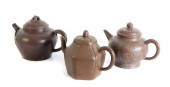 GROUP, THREE YIXING STYLE CLAY
