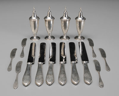 Group Tiffany sterling items: six