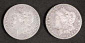 GROUP, TWO 1884 MORGAN SILVER