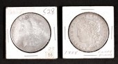 GROUP, TWO 1888 MORGAN SILVER