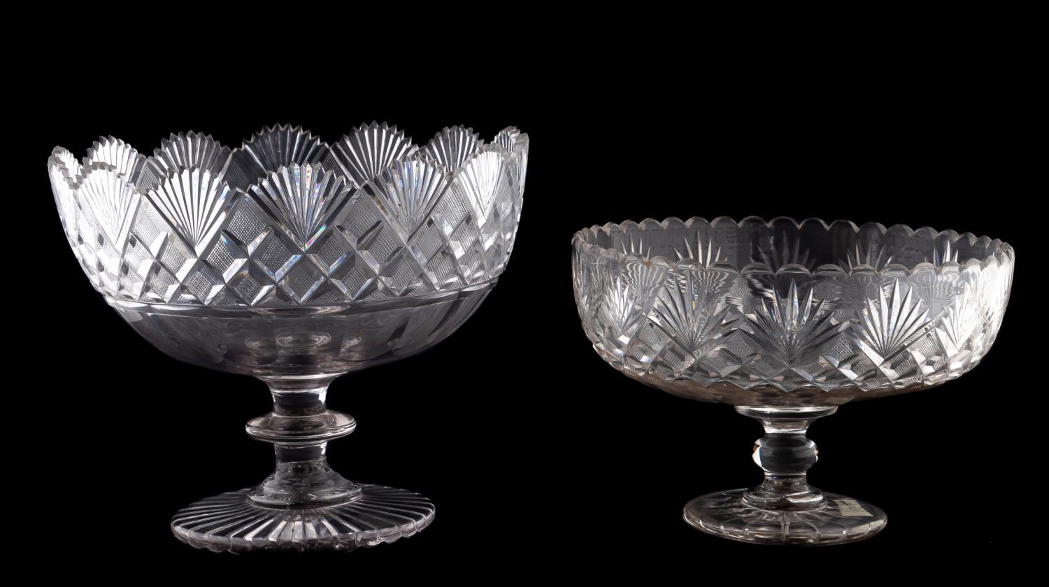 GROUP, TWO ANGLO-IRISH CUT GLASS