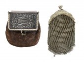GROUP, TWO VINTAGE COIN PURSES