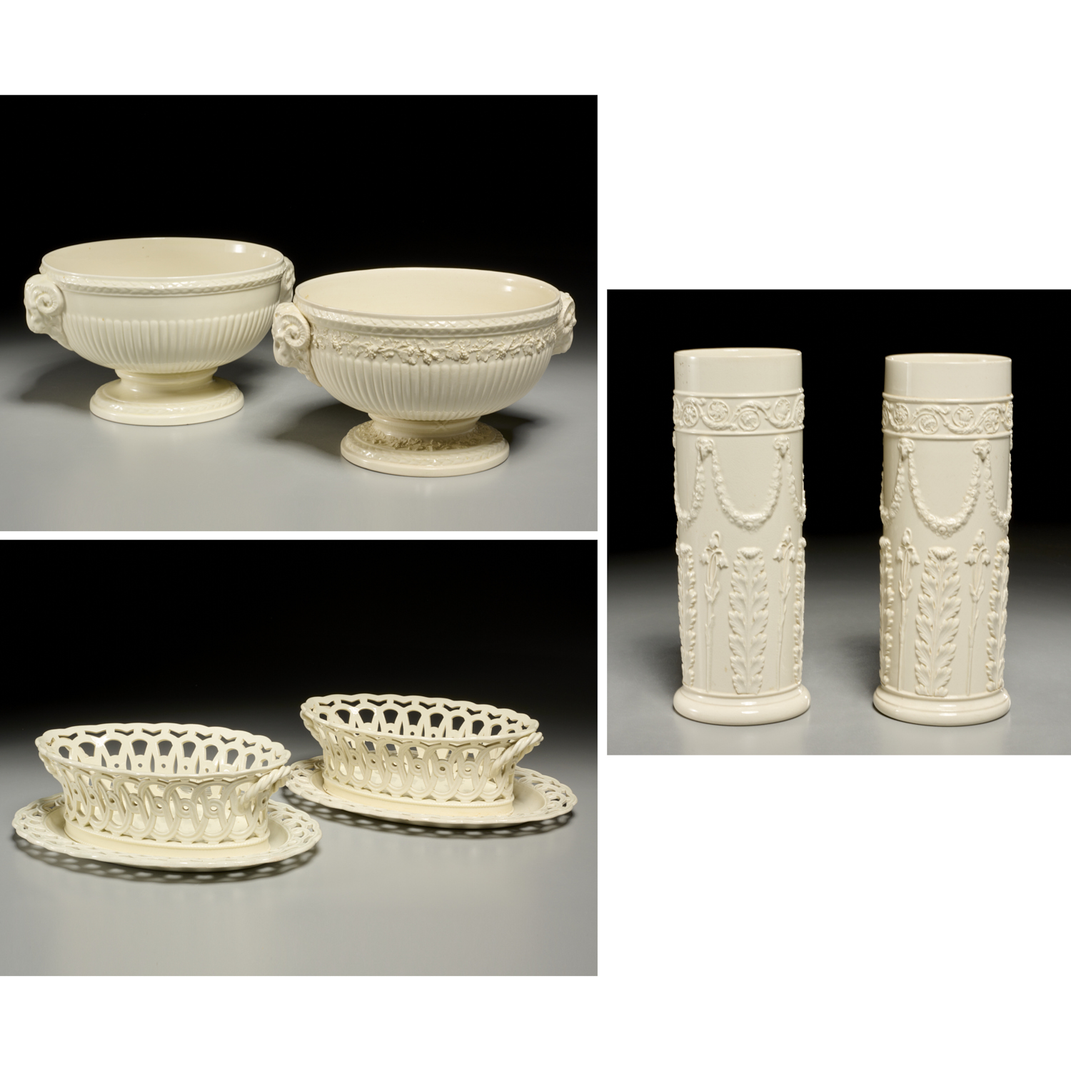 GROUP WEDGWOOD CREAMWARE TABLE