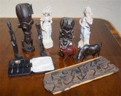 GROUP WITH AFRICAN WOOD CARVIN