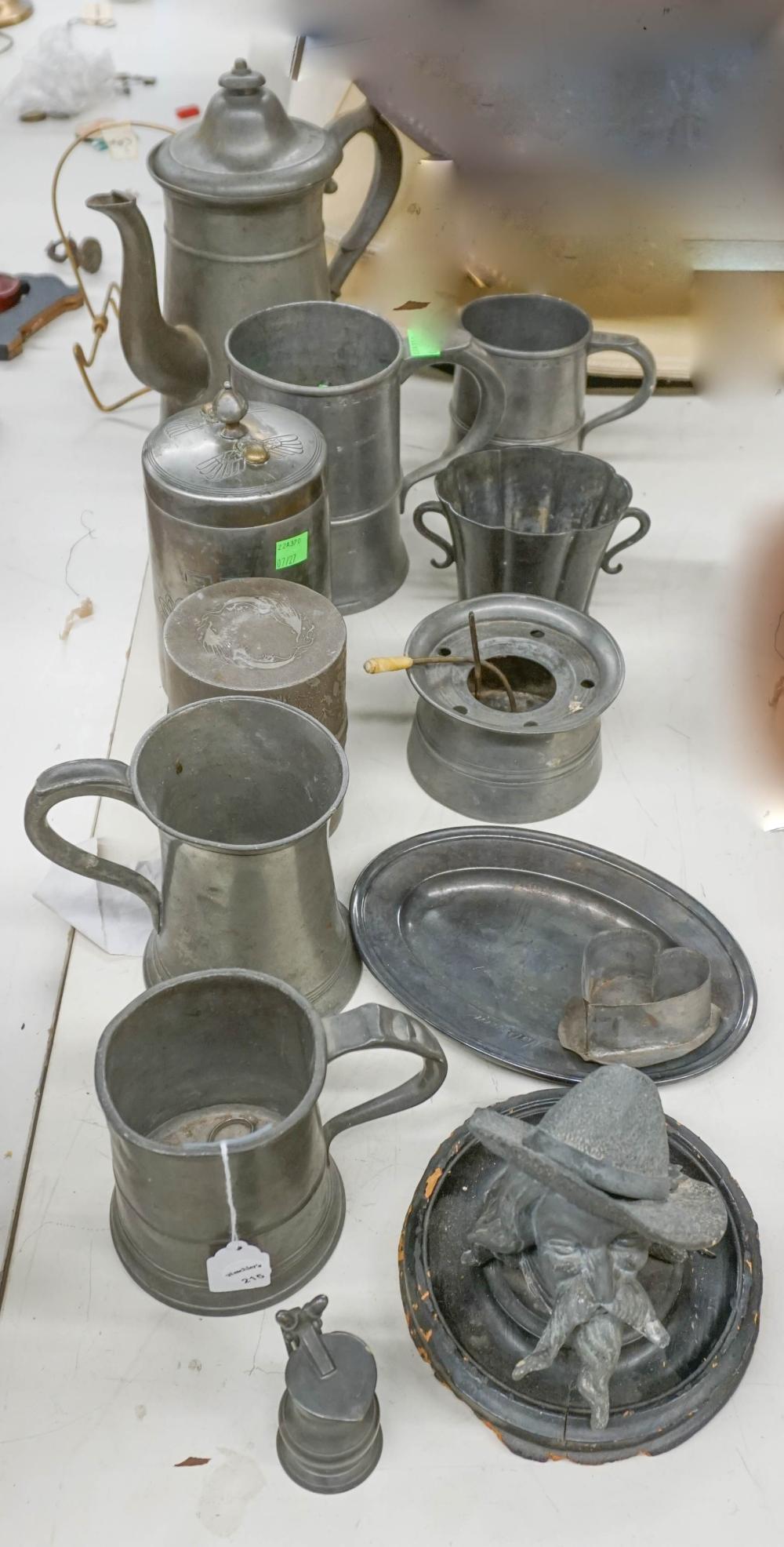 GROUP WITH ANTIQUE PEWTER AND OTHER