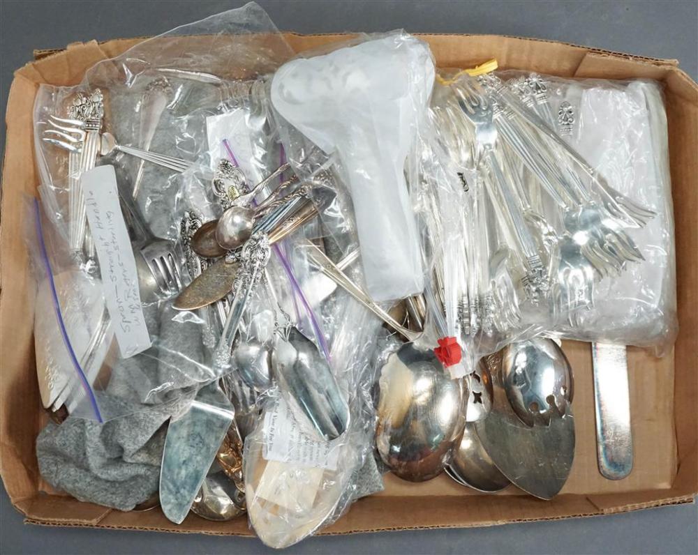 GROUP WITH ASSORTED SILVER PLATE