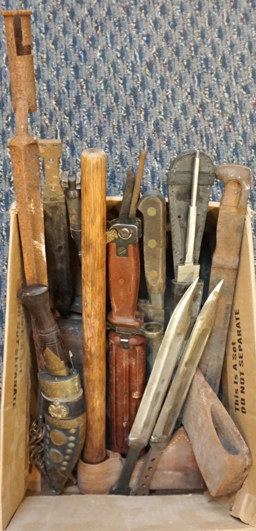 GROUP WITH AXES, BAYONETTES AND
