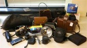 GROUP WITH BINOCULARS, CAMERAS