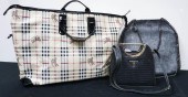 GROUP WITH BURBERRY-TYPE TOTE