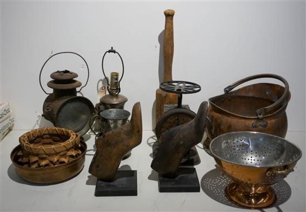 GROUP WITH COAL SCUTTLE, TIN