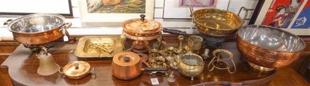 GROUP WITH COPPER AND BRASS SERVING