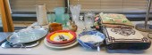 GROUP WITH CRYSTAL, POTTERY AN