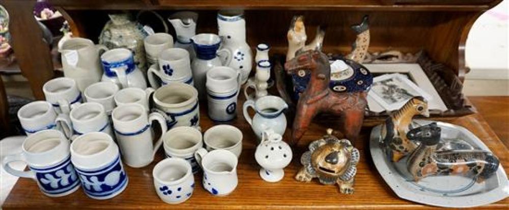 GROUP WITH DECORATED SALT GLAZED