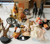 GROUP WITH DOLLS, SEASHELLS AN