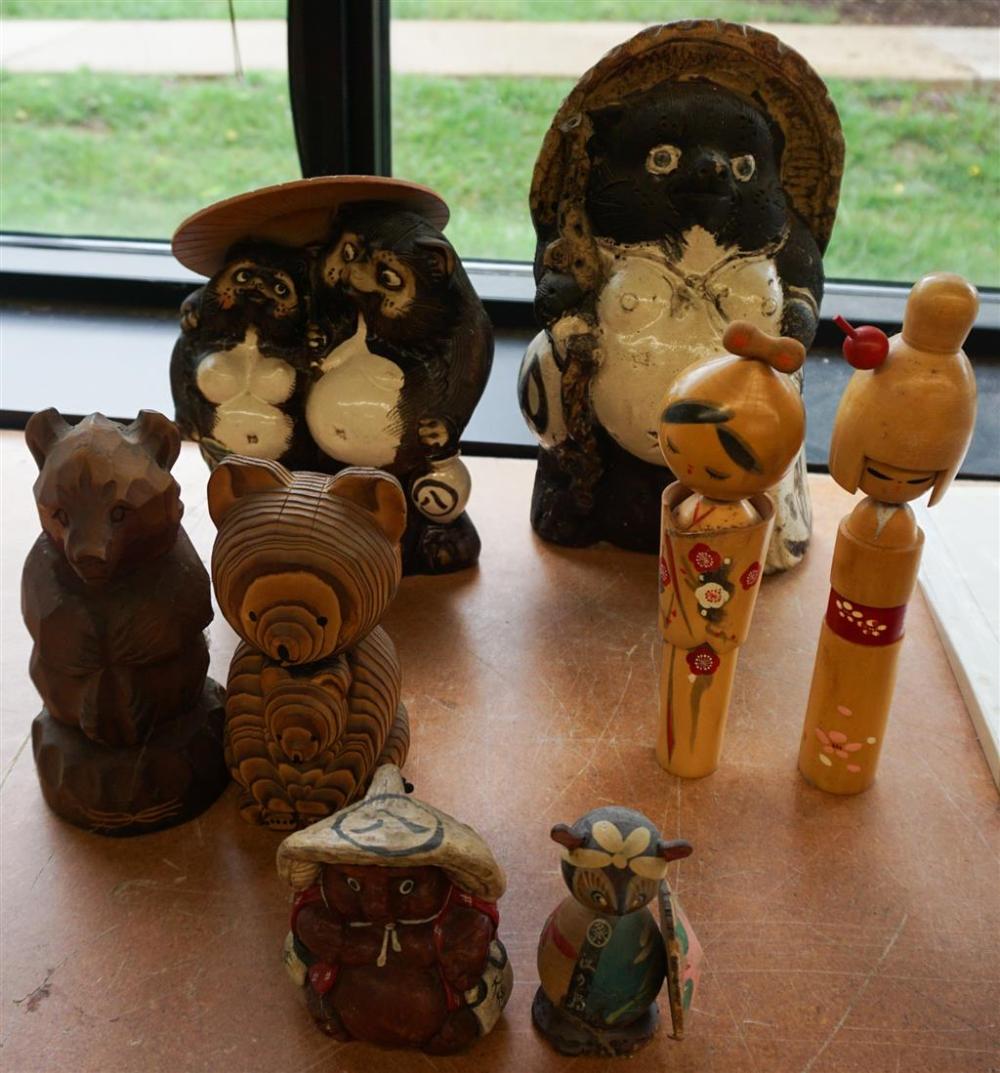 GROUP WITH EAST ASIAN WOOD AND