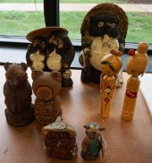 GROUP WITH EAST ASIAN WOOD AND