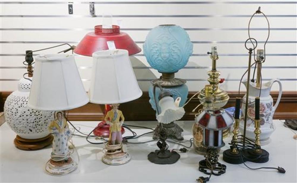 GROUP WITH ELEVEN ASSORTED TABLE