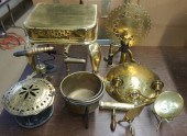GROUP WITH ENGLISH BRASS TRIVE