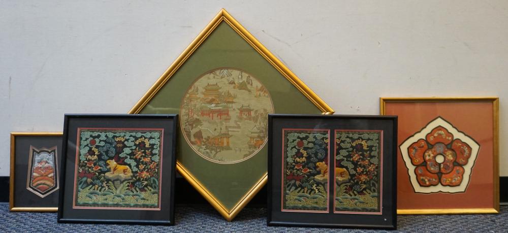 GROUP WITH FIVE CHINESE SILK