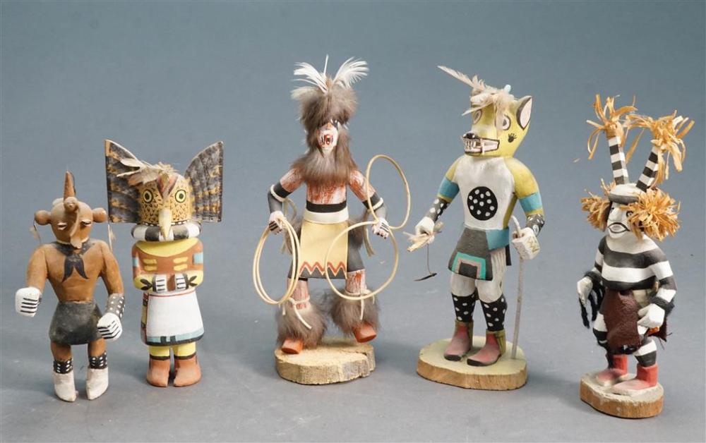 GROUP WITH FIVE HOPI PAINTED
