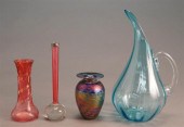 GROUP WITH FOUR ART GLASS ARTI