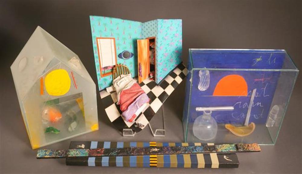 GROUP WITH FOUR CONTEMPORARY GLAZED
