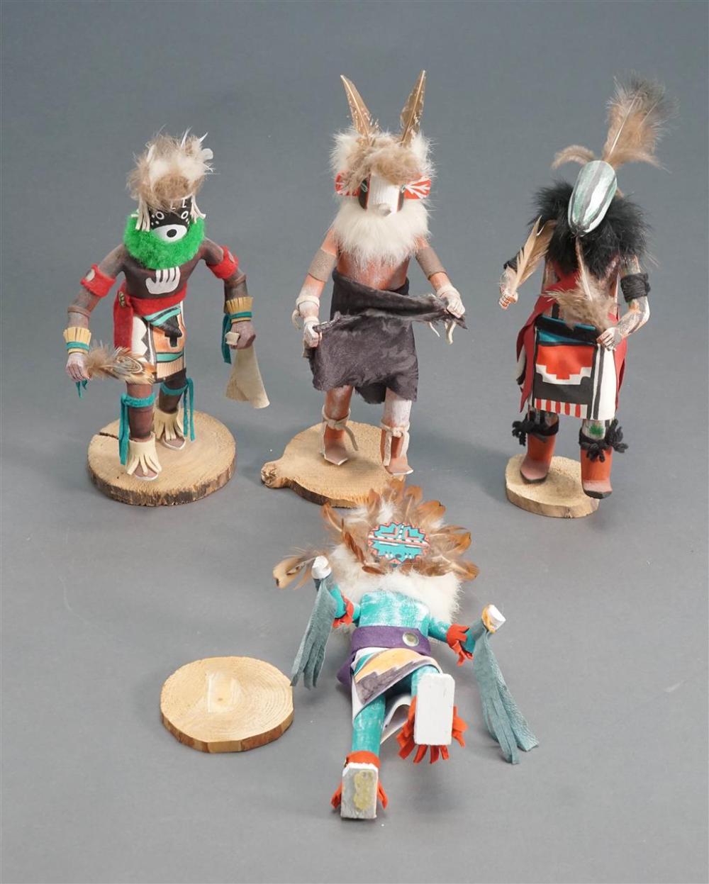 GROUP WITH FOUR HOPI PAINTED