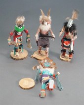 GROUP WITH FOUR HOPI PAINTED C
