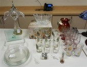 GROUP WITH GLASS PUNCH SET, A