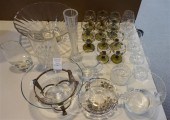 GROUP WITH GLASS STEMWARE, VAS