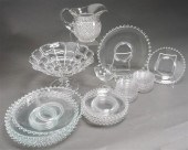 GROUP WITH HOBNAIL GLASSWARE A