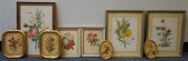 GROUP WITH NINE FRAMED FLORAL