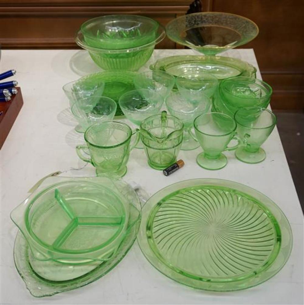 GROUP WITH PALE GREEN DEPRESSION