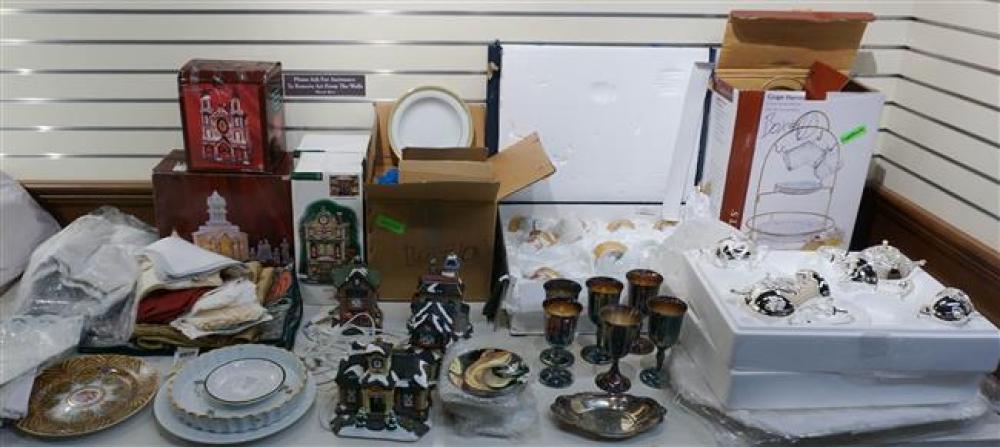 GROUP WITH PLATED TEA SET,