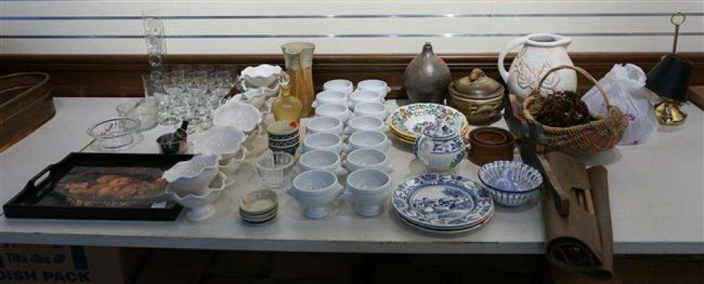 GROUP WITH POTTERY TABLE