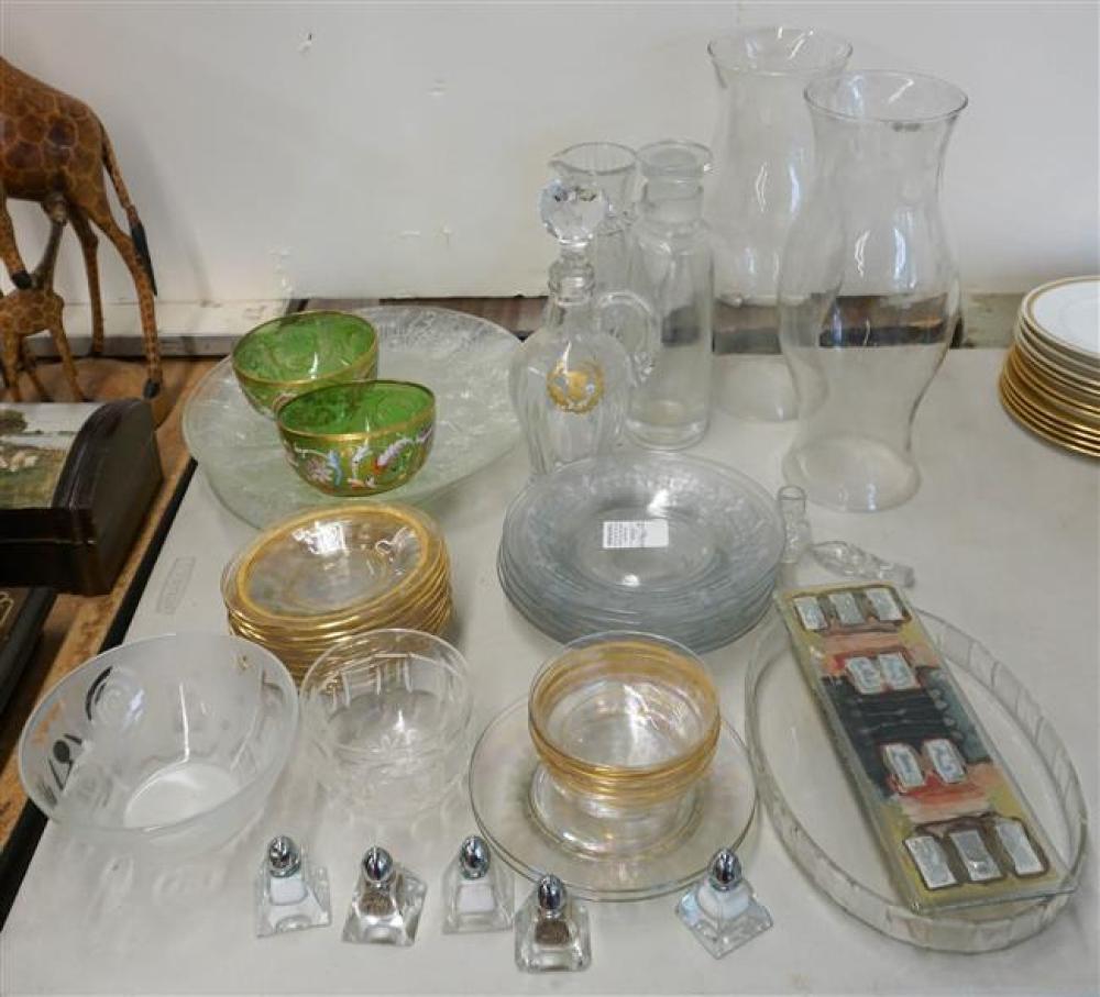 GROUP WITH PRESSED AND ETCHED GLASS