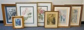 GROUP WITH SEVEN FRAMED WORKS