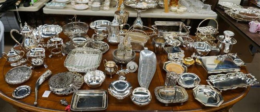 GROUP WITH SILVER PLATE,