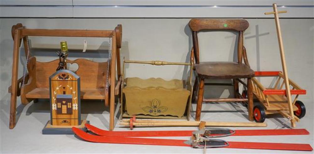 GROUP WITH SIX CHILDS WOOD TOYS,