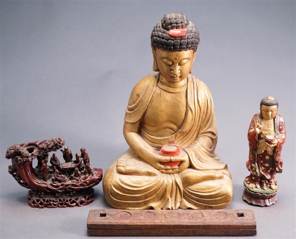 GROUP WITH SOUTHEAST ASIAN WOOD
