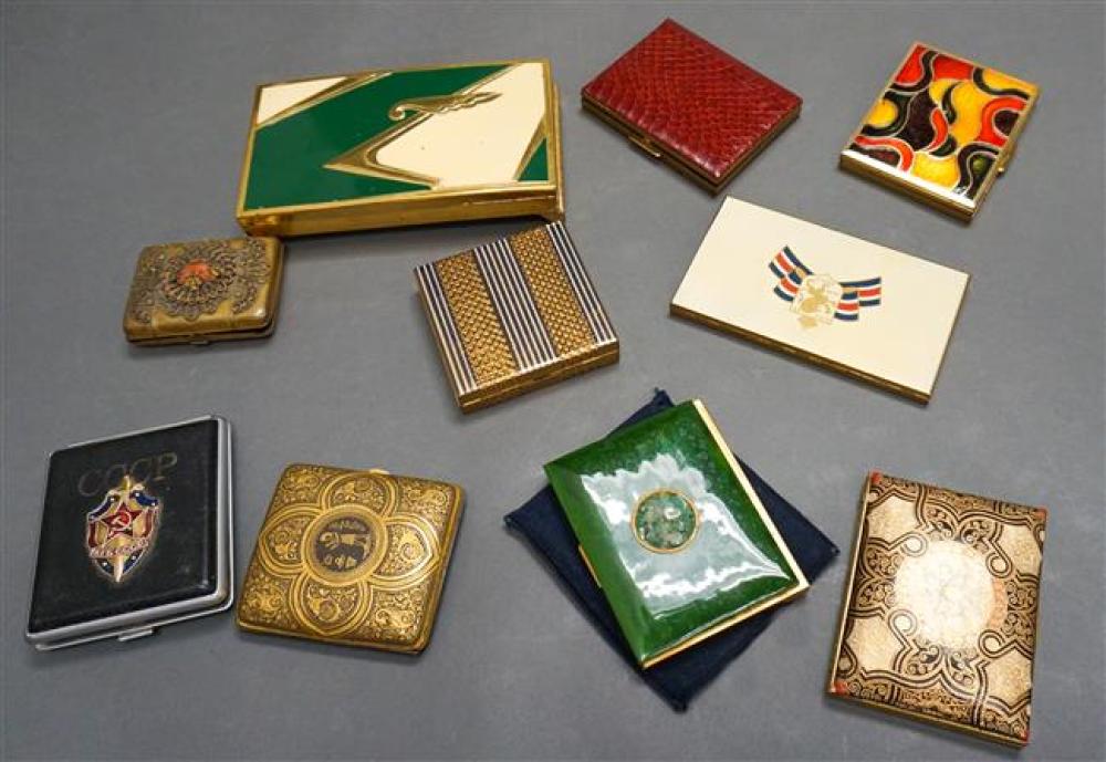 GROUP WITH TEN DECORATED METAL